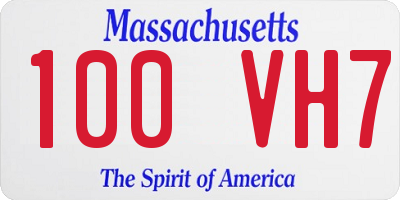 MA license plate 100VH7