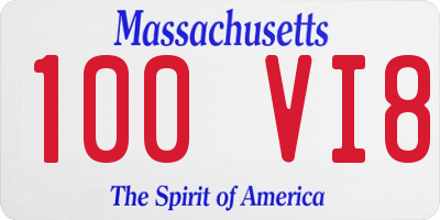 MA license plate 100VI8