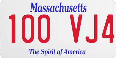 MA license plate 100VJ4