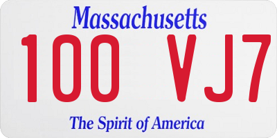 MA license plate 100VJ7