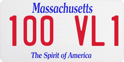 MA license plate 100VL1