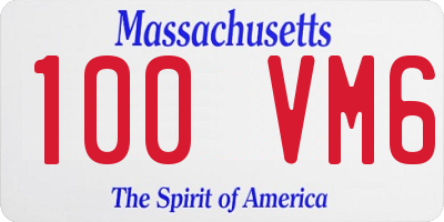 MA license plate 100VM6