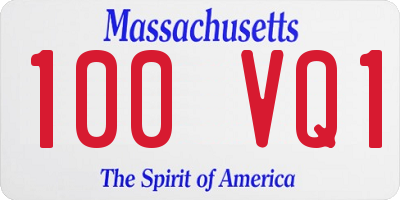 MA license plate 100VQ1