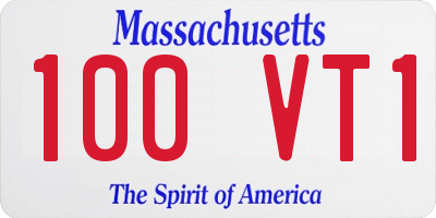 MA license plate 100VT1