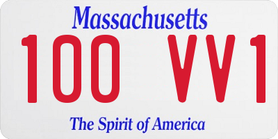 MA license plate 100VV1