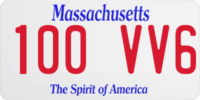 MA license plate 100VV6