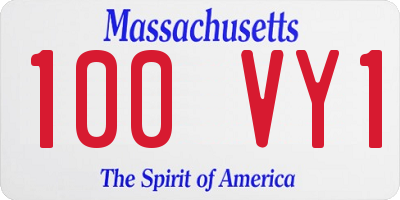 MA license plate 100VY1