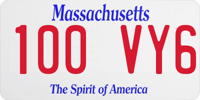 MA license plate 100VY6