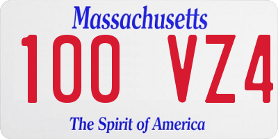 MA license plate 100VZ4