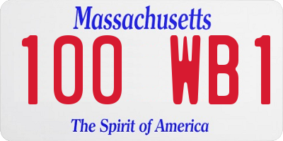 MA license plate 100WB1