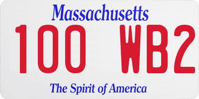 MA license plate 100WB2