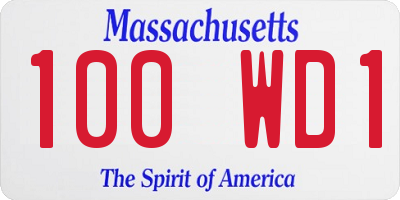 MA license plate 100WD1