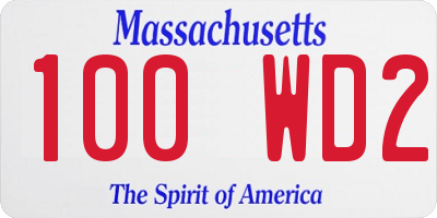 MA license plate 100WD2