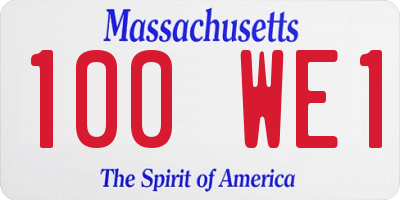 MA license plate 100WE1