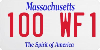 MA license plate 100WF1