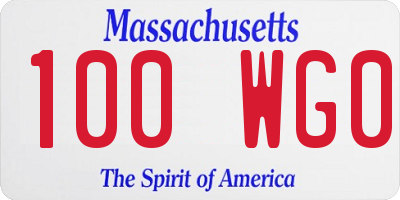 MA license plate 100WG0