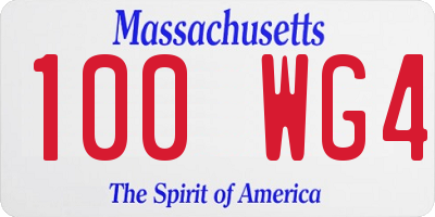 MA license plate 100WG4