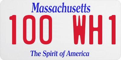 MA license plate 100WH1