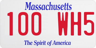 MA license plate 100WH5