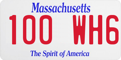 MA license plate 100WH6