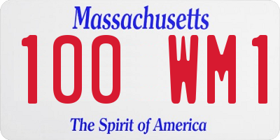 MA license plate 100WM1