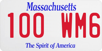 MA license plate 100WM6