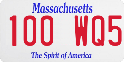 MA license plate 100WQ5