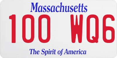 MA license plate 100WQ6