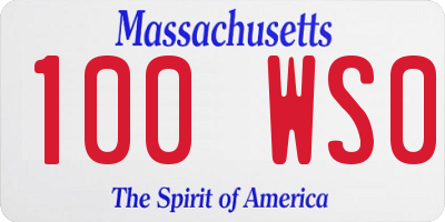 MA license plate 100WS0