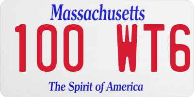 MA license plate 100WT6