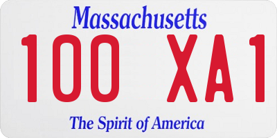 MA license plate 100XA1