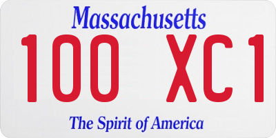 MA license plate 100XC1