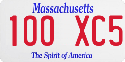 MA license plate 100XC5