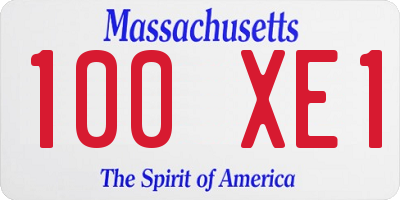 MA license plate 100XE1