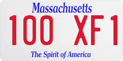 MA license plate 100XF1