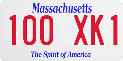MA license plate 100XK1