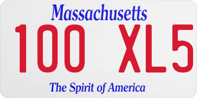 MA license plate 100XL5