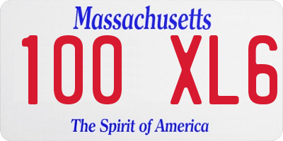 MA license plate 100XL6