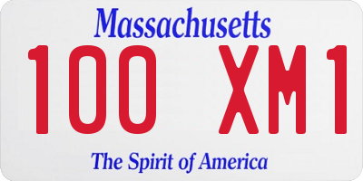 MA license plate 100XM1