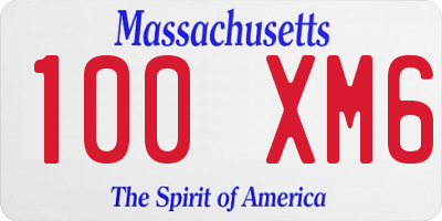 MA license plate 100XM6