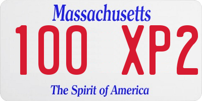 MA license plate 100XP2