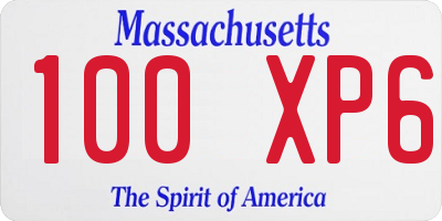 MA license plate 100XP6
