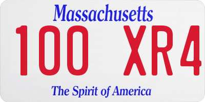 MA license plate 100XR4