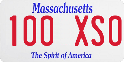 MA license plate 100XS0
