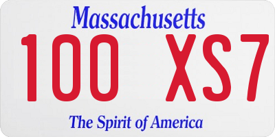 MA license plate 100XS7