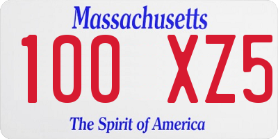 MA license plate 100XZ5