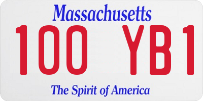 MA license plate 100YB1