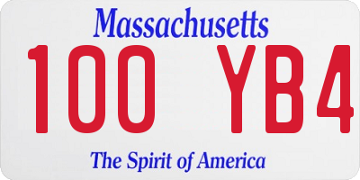 MA license plate 100YB4