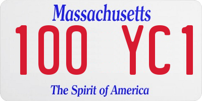 MA license plate 100YC1