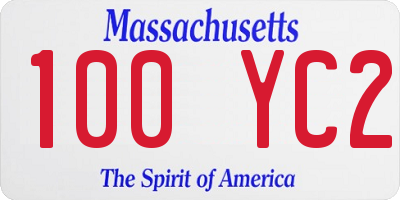 MA license plate 100YC2